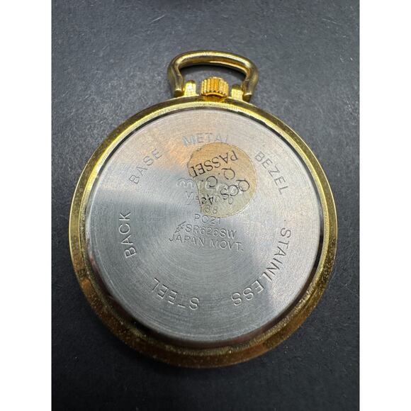 Vtg Milan Men’s Quartz Pocket Watch Black Dial w/ Leather Case 41.6mm MLN1070 - Picture 8 of 11